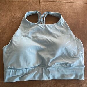 CRZ YOGA Light Blue Sports Bra - Size Large